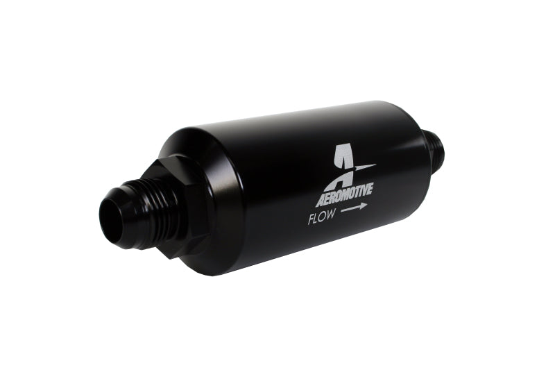 Aeromotive In-Line Filter (AN-10) 100 Micron Stainless Steel Element Black Anodize Finish 12389