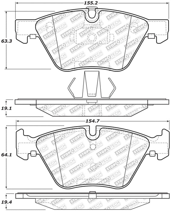 StopTech 06-16 BMW 325i Street Select Brake Pads Front 305.1061