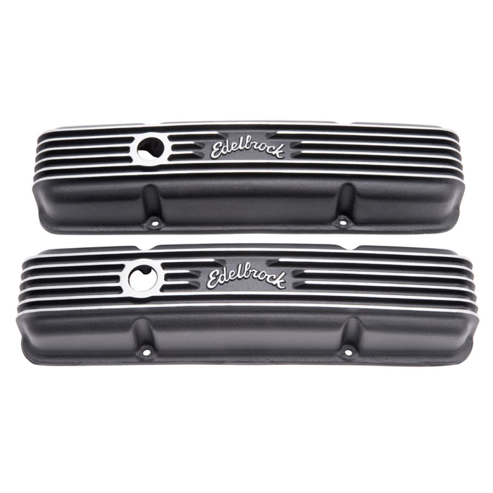 Edelbrock Valve Cover Classic Series Chevrolet 1959-1986 262-400 CI V8 Black 41433