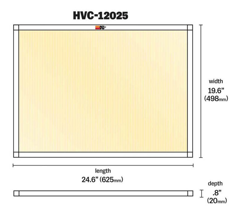 K&N HVAC Filter 20 x 25 x 1 HVC-12025