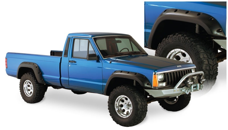 Bushwacker 84-01 compatible with Jeep Cherokee Cutout Style Flares 4pc Fits 2-Door Sport Utility Only Black 10912-07