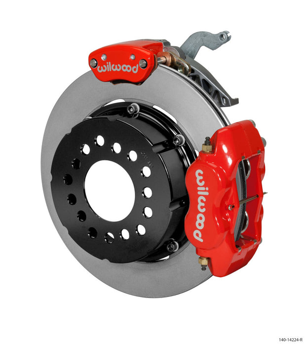 Wilwood Forged Dynalite P/S Rear Kit w/MC4 P-Brake Red Chev 12 Bolt w/Clip Eliminator 140-14224-R