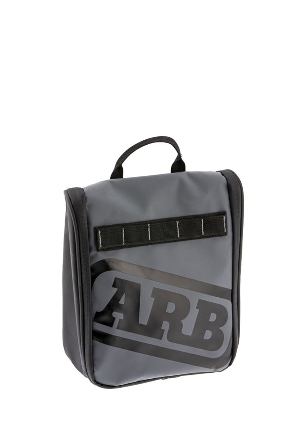 ARB Toiletries Bag Charcoal Finish W/ Red Highlights Pvc Outer Shell Mesh Pockets Mirror ARB4209