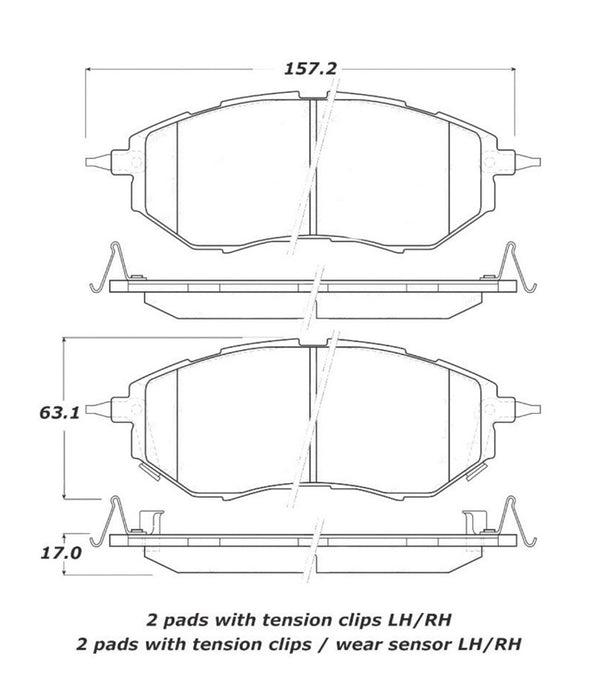 StopTech Street Touring 05-08 Legacy 2.5 GT Front Brake Pads 308.1078