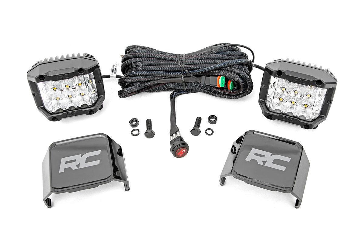 Rough Country Chrome Series Led Light Pair 3 Inch Wide Angle Osram 70904