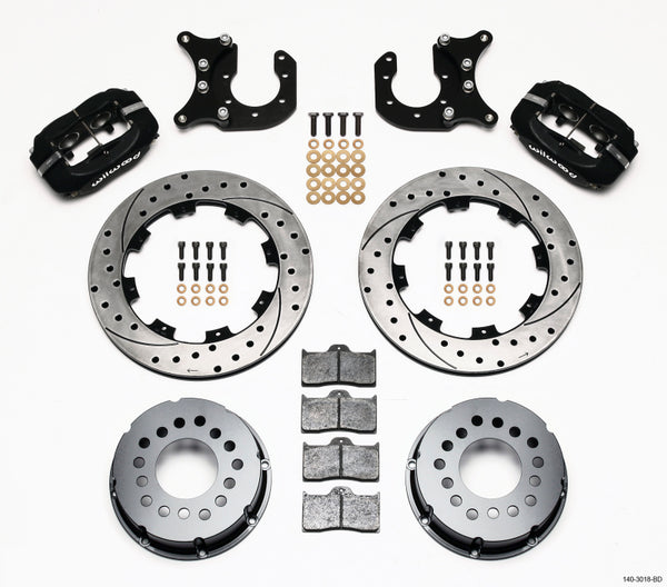 Wilwood Forged Dynalite P/S Rear Kit Drilled Rotor Ford 8.8 w/2.5in Offset-5 Lug 140-3018-BD