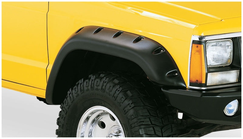 Bushwacker 84-01 compatible with Jeep Cherokee Cutout Style Flares 4pc Fits 2-Door Sport Utility Only Black 10912-07