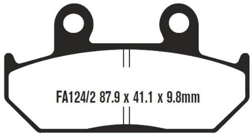 EBC Brakes FA124/2V Semi Sintered Disc Brake Pad, Black, One-Size