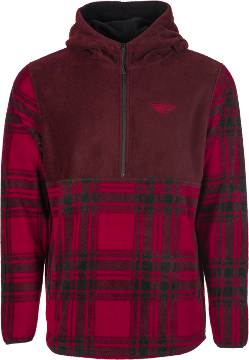 Fly Racing 354-00222X Fly Half Zip Pullover Hoodie Red Plaid 2X