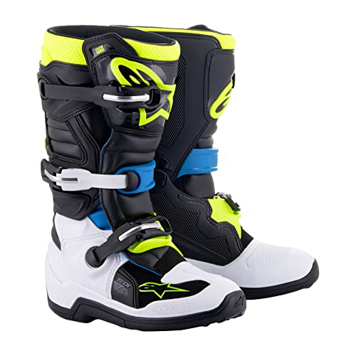 Alpinestars Men's Offroad Motorcycle Boots, Black/Enamel Blue/Fluo Yellow, 8