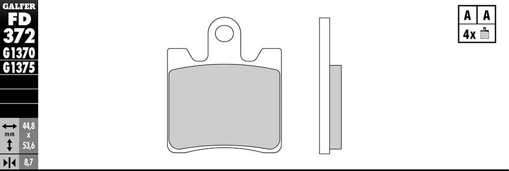 Galfer HH Sintered Ceramic Brake Pads (Front G1375) Compatible With 06-18 YAMAHA FJR1300A