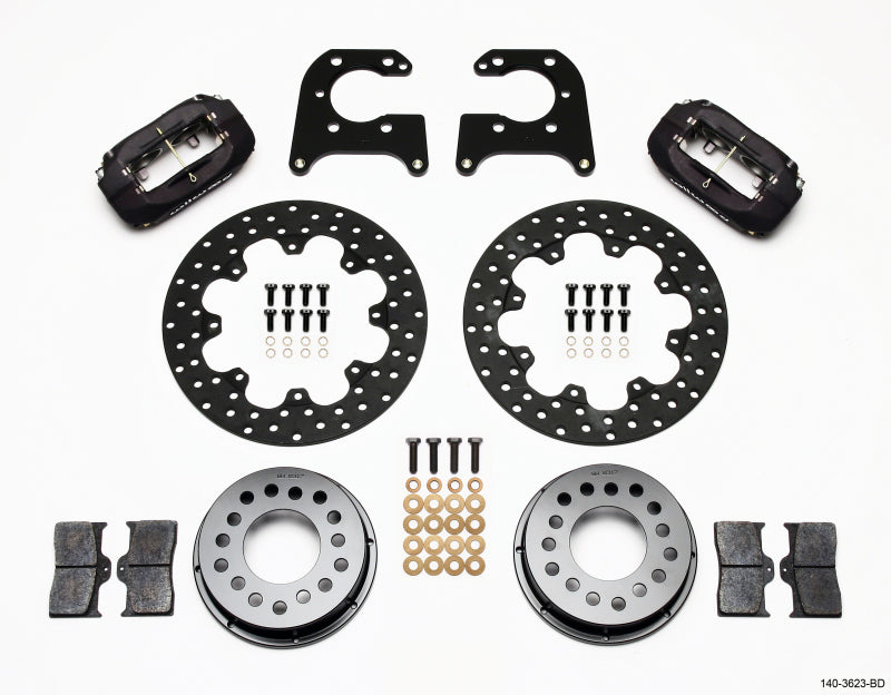 Wilwood Forged Dynalite Rear Drag Kit Drilled Rotor Big Ford 2.50in Offset 140-3623-BD