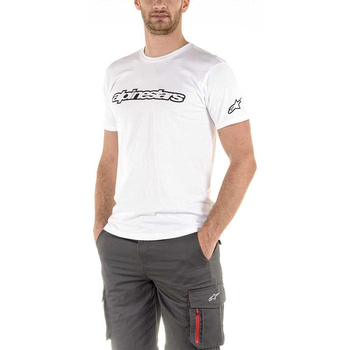 ALPINESTARS unisex adult Wordmark Tee T Shirt, White/Black, XX-Large US