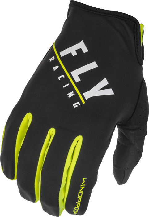 Fly Racing 2022 Adult Windproof Lite Gloves (Black/Hi-Vis, Large)