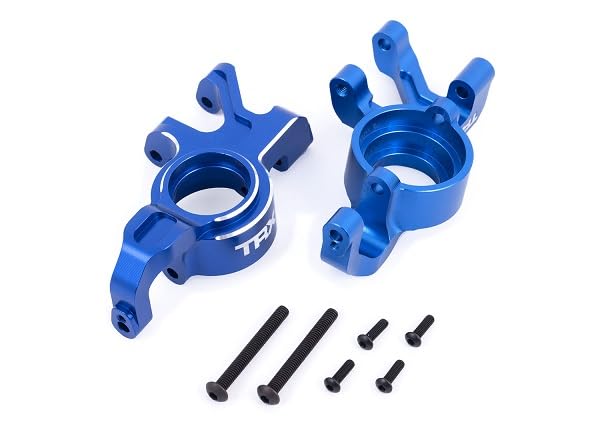 Traxxas 7836-BLUE - Aluminum Steering Blocks Left/Right Blue