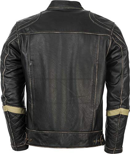 Highway 21 Men's Motorcycle Motordrome Jacket (Antique Black, Medium)