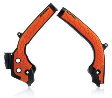 Acerbis 16-19 KTM 125-450 SX/SX-F/XC-F/XC/XC-W/EXC-F/ Husq Frame Guards- X-Grip Black/16 Orange 2449535229