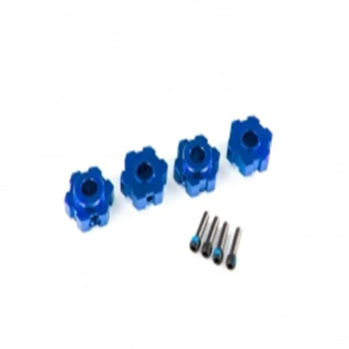 Traxxas 8956X Wheel Hubs Hex Aluminum (Blue-Anodized) (4)/ Screw Pins (4)