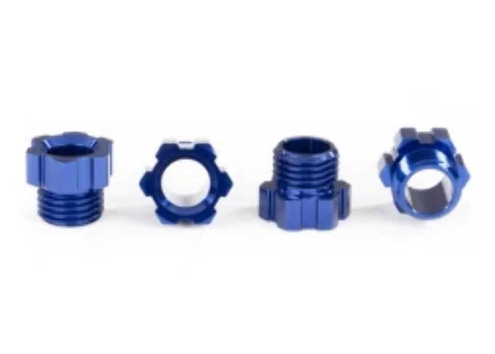 Traxxas 8886X - Aluminum Traxx Stub Axle Nut TRX-4 Blue Anodized