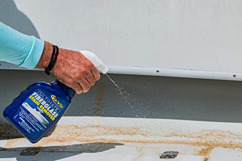 STAR BRITE Ultimate Fiberglass Stain Remover 16 OZ - Easy-to-Use Marine Grade Solution to Eliminate Tough Rust, Leaf & Waterline Stains for Boats and More - Maximum Cleaning Power Gel Spray (098916)