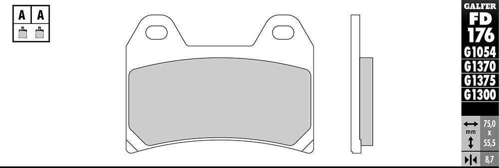 Galfer G1370 HH Brake Pads (Front G1370) Compatible With 17-18 KTM 1090ADR