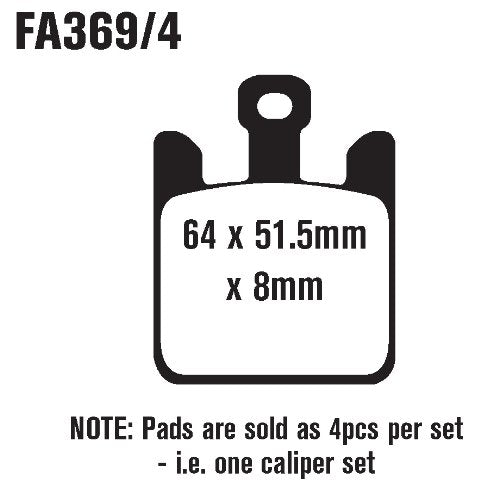 EBC Brakes FA369/4HH Disc Brake Pad Set