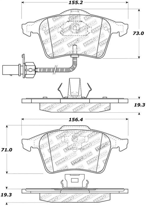 StopTech Street Touring 1/05-09 Audi A4/A4 Quattro Front Brake Pads 308.09151