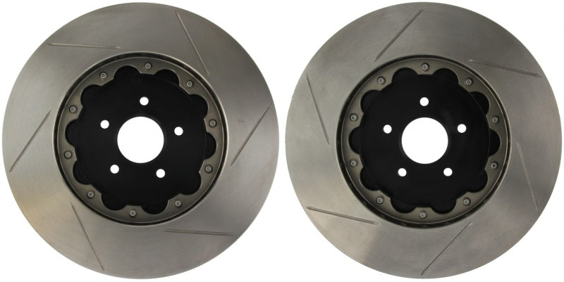 StopTech 03-08 Compatible with Nissan 350Z AeroRotor Drilled Zinc Coated Front Rotor Pair 81.646.9941