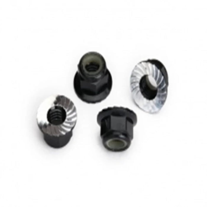 Traxxas 8447A Serrated Aluminum 5mm Flanged Nylon Locking Nuts Black