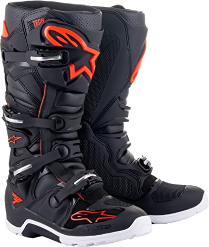 Alpinestars Tech 7 Enduro MX Boots (Black/Red Fluo, 15)