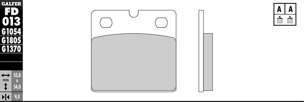 Galfer Semi-Metallic Brake Pads (Rear G1054) Compatible With 93-01 BMW R1100RS