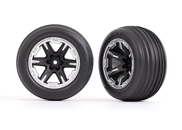 Traxxas Tires and Wheels Aseembled RXT Satin and Chrome 2.8 Inch Front 3771X