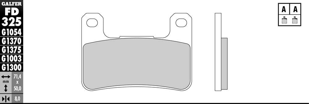 Galfer Brakes FD325G1370 HH Sintered Brake Pads