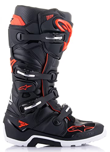 Alpinestars Tech 7 Enduro MX Boots (Black/Red Fluo, 14)