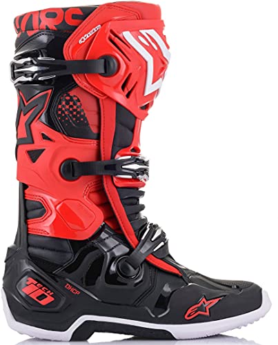 Alpinestars 2010020-31-7 Tech 10 Boots Red/Black Sz 07