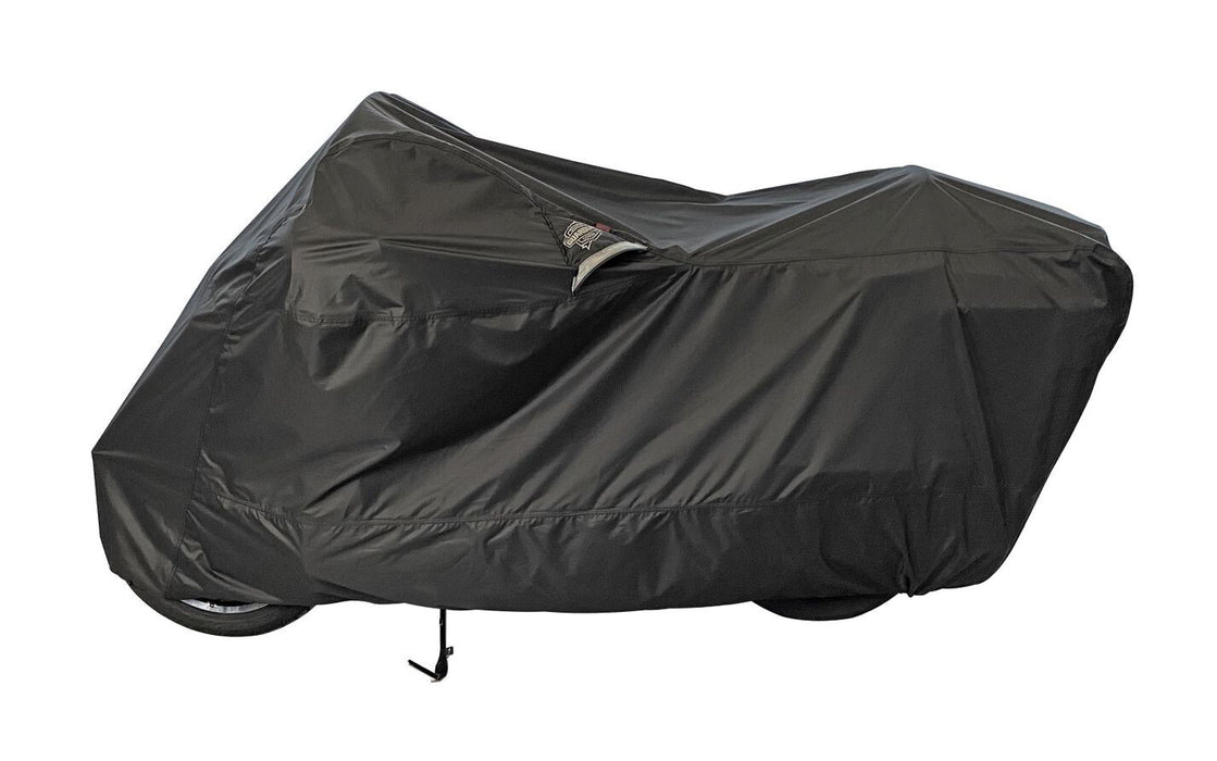 Dowco WeatherAll Plus Motorcycle Cover, Ratchet Attachment, Black Waterproof, Sportbike [52124-02]