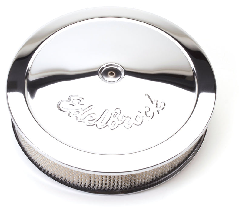 Edelbrock Air Cleaner Pro-Flo Series Round Steel Top Paper Element 14In Dia X 3 75In Dropped Base 1221