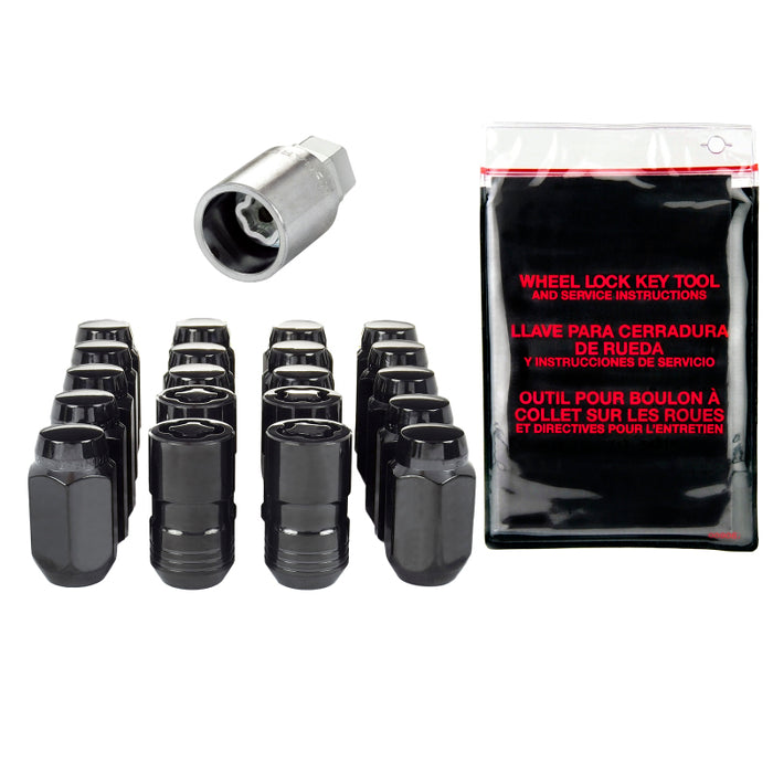 McGard 5 Lug Hex Install Kit w/Locks (Cone Seat Nut) M14X1.5 / 22mm Hex / 1.635in. Length Black 84527