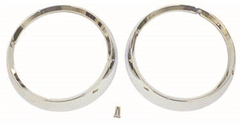 Omix Headlight Bezel Set Chrome 72-86 compatible with Jeep CJ Models 12419.04