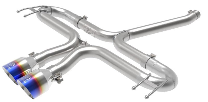 aFe Takeda 2-1/2in 304 SS Axle-Back Exhaust w/Blue Flame Tips 17-20 Honda Civic Sport L4-1.5L (t) 49-36625-L