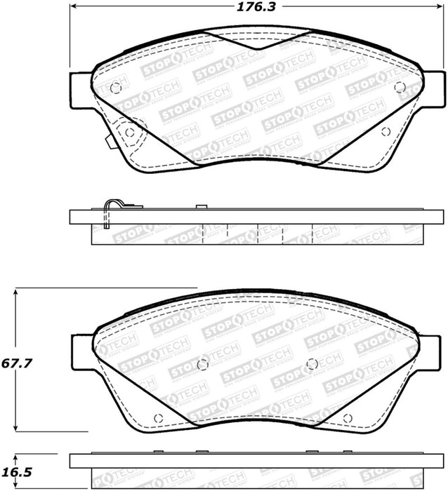 StopTech Street Brake Pads Front 308.1422