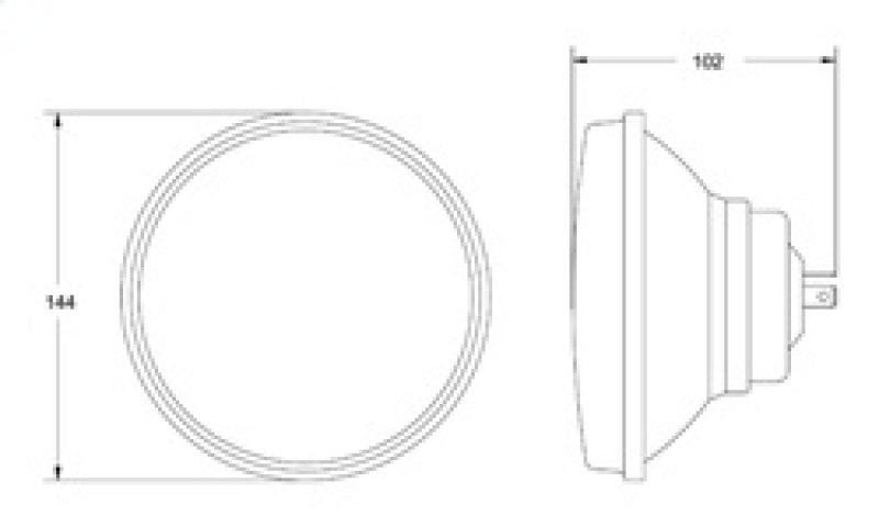 Hella Vision Plus 5-3/4in Round Conversion H4 Headlamp High/Low Beam Single Lamp 2850001