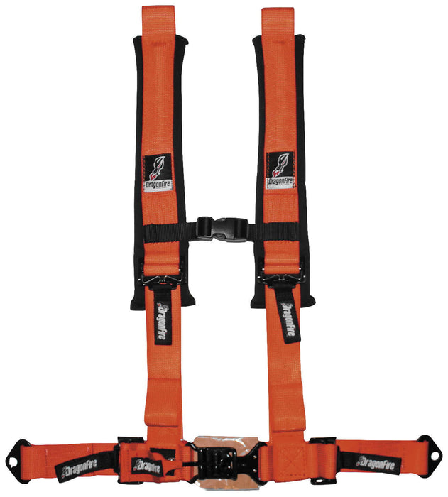 Dragonfire Standard 4-Point Harness-2" Orange 14-0029