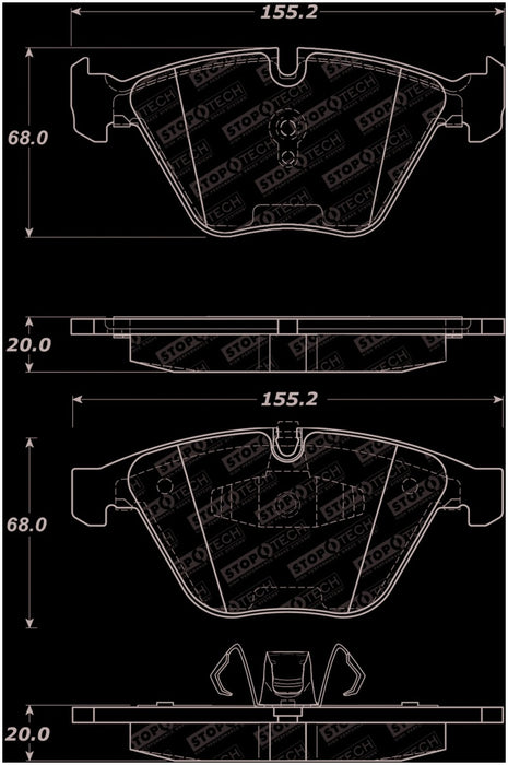 StopTech Street Select Brake Pads Front 07-13 BMW 328i 305.126