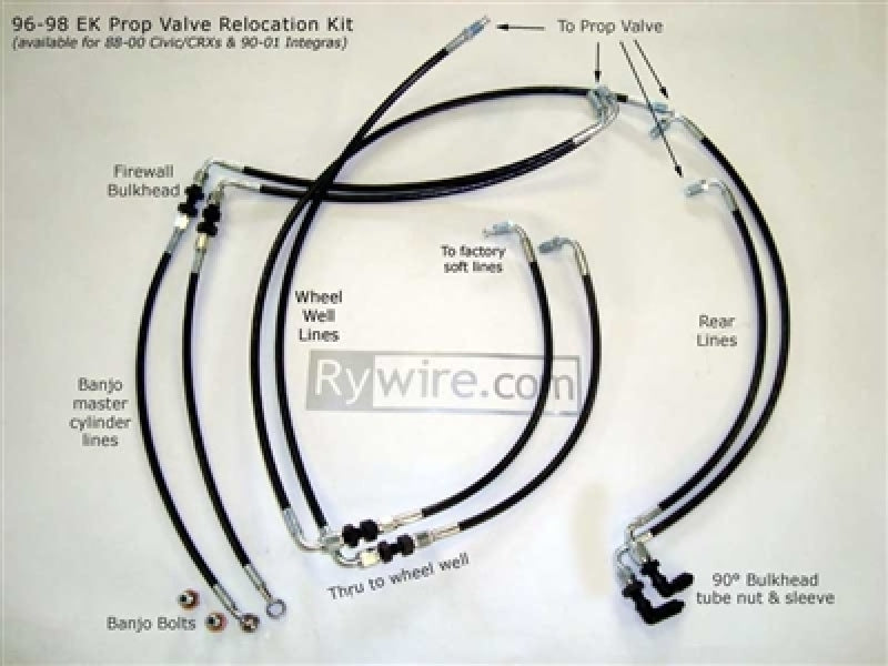 Rywire Proportion Valve Relocation Kit (Drop Ship Only On PO Note Vehicle and Master Cyl Type) RY-PROPORTION-VALVE-RELOCATION-KIT