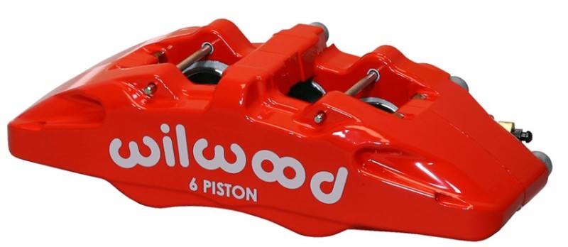 Wilwood Caliper-Forged Dynapro 6 5.25in Mount-Red-L/H 1.62/1.38in/1.38in Pistons .81in Disc 120-13429-RD