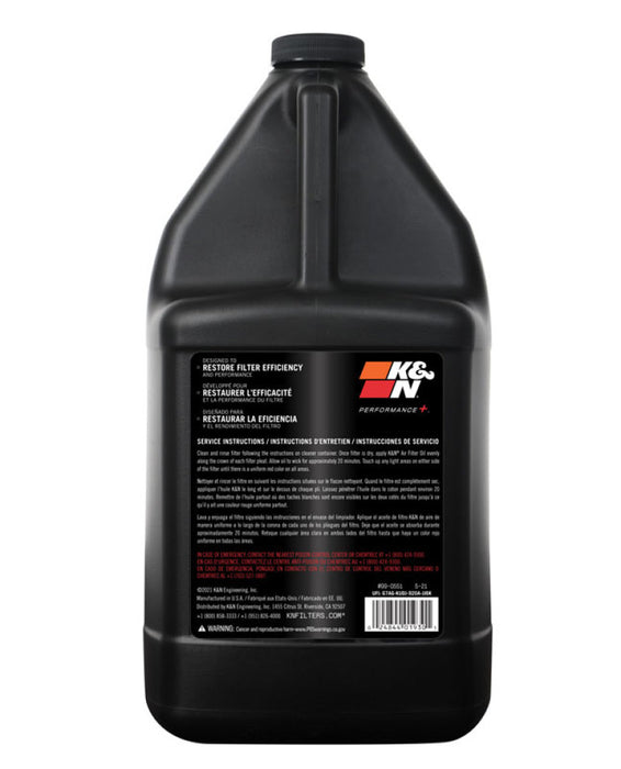 K&N Air Filter Oil: 1 Gallon; Restore Engine Air Filter Performance and Efficiency, 99-0551(Color of Package May Vary)