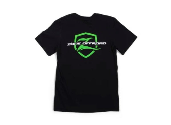 Zone Black Premium Cotton T-shirt Green Logo 2XL U91602XL
