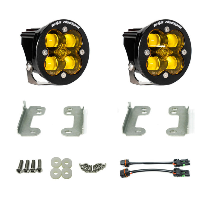 Baja Designs 18-20 compatible with Jeep JL Fog Pocket Kit For Wrangler JL Sahara Squadron Amber Lens SAE FPK 447735