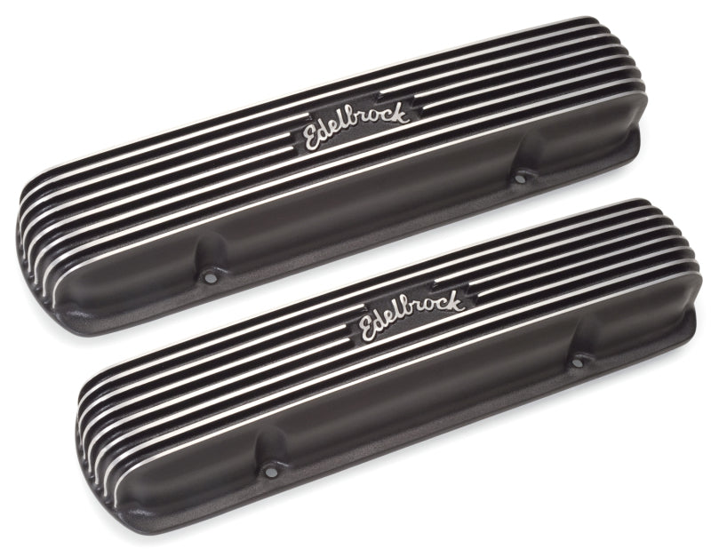 Edelbrock Valve Cover Classic Series Pontiac 1962-1979 301-455 CI V8 Black 41303